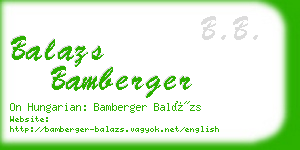 balazs bamberger business card